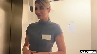 Ukrainian Cleaning Lady Caught In The Act And Severely Pounded In The Bathroom!