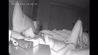 A Reserved Woman Pleasures Herself Secretly Before Bed With A Hidden Camera
